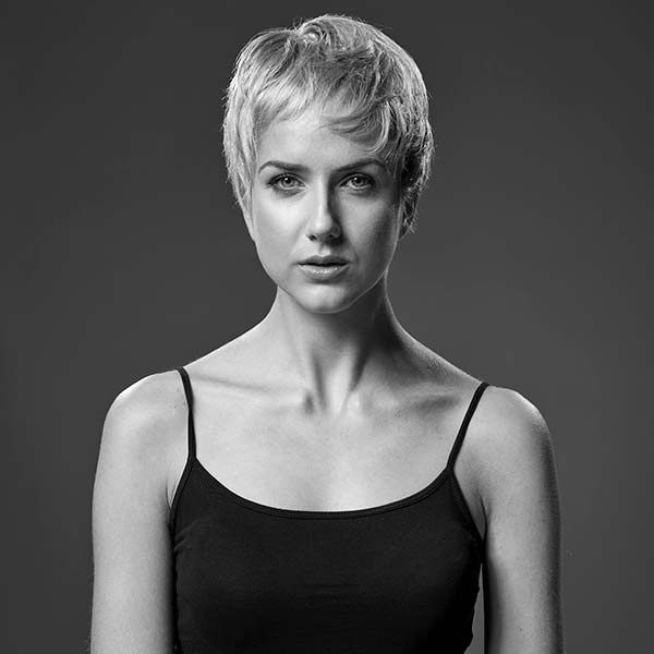 Woman with pixie hair